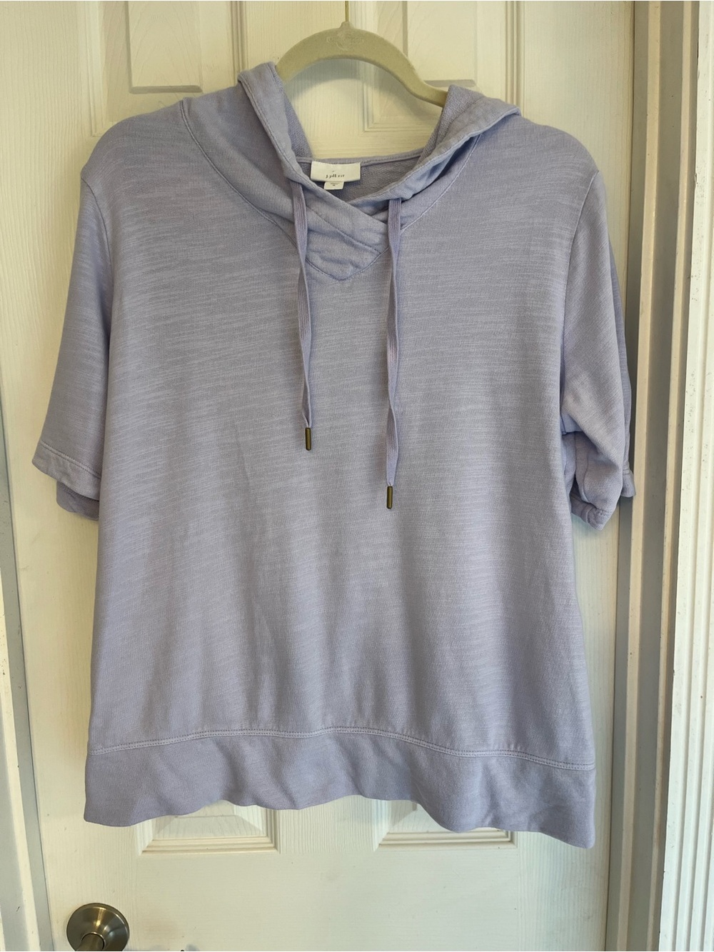 J. Jill Lavender Short-Sleeve Hoodie Pullover